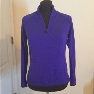 Eddie Bauer purple half zip sweater w/ Black Trim